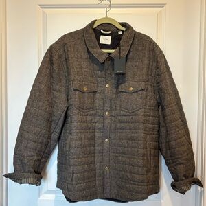 $448 NWT Billy Reid Theo Shirt Jacket XXL Brown Men's Wool Tweed 2XL Button Down